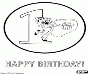 desenho de Primeiro aniversário e Conde Drácula para colorir