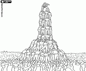 desenho de Primeiro castelo humano 4 de 10 para colorir