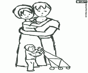 desenho de Os primeiros passos de um bebê para colorir