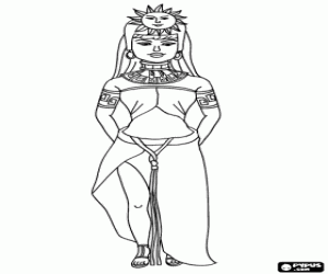 desenho de Princesa asteca para colorir
