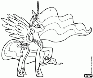 desenho de Princesa Celestia de Equestria para colorir