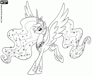 desenho de Princesa Celestia, meu pequeno pônei para colorir