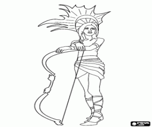 desenho de Princesa guerreira asteca para colorir