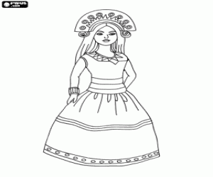 desenho de Princesa Inca para colorir