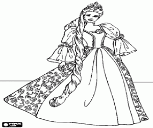desenho de Princesa pronta para o baile para colorir
