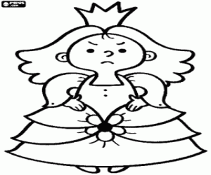 desenho de Uma princesinha com raiva para colorir
