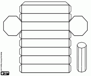 desenho de Um prisma octogonal regular para colorir