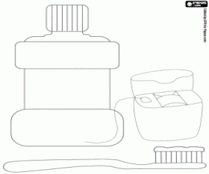 desenho de Produtos de higiene dental para colorir