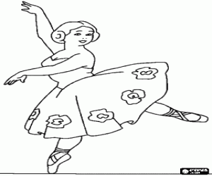 desenho de Uma profissional de dança para colorir