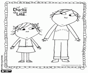 desenho de Os protagonistas Charlie e Lola para colorir