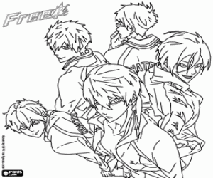 desenho de Protagonistas de Free, Iwatobi SC para colorir