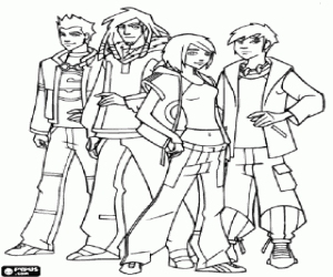 desenho de Protagonistas de Galactik Football para colorir
