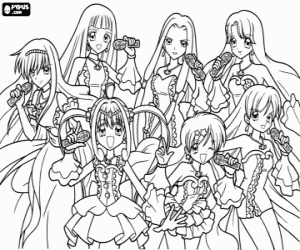 desenho de Protagonistas de Mermaid Melody para colorir