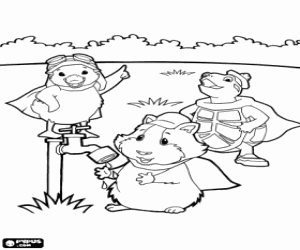desenho de Os protagonistas de Wonder Pets no jardim para colorir