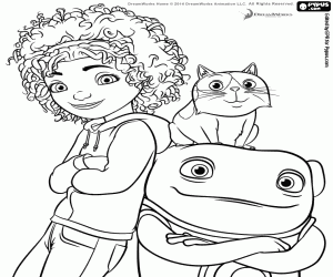 desenho de Os protagonistas do filme Home para colorir