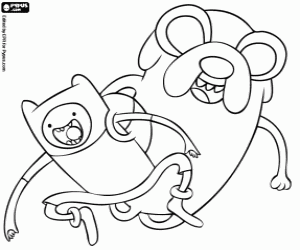 desenho de Os protagonistas Finn e Jake para colorir