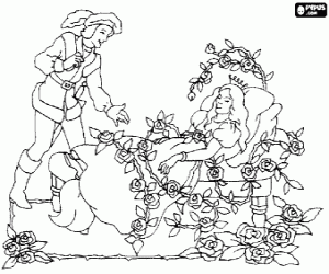 desenho de O Príncipe e a princesa encantada para colorir