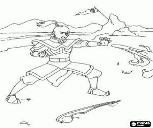 desenho de O Príncipe Zuko no exílio para colorir