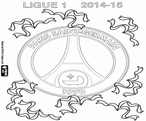 desenho de PSG, campeão 2014-2015 para colorir