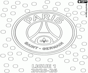 desenho de PSG, campeão 2025-2026 para colorir