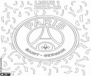 desenho de PSG, campeão da Ligue1 2022-2023 para colorir