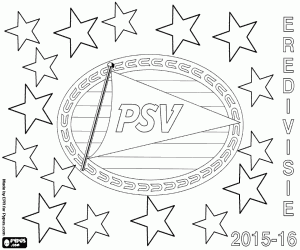 desenho de PSV Eindhoven, campeão 2015-2016 para colorir