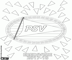 desenho de PSV Eindhoven, Eredivisie 2017-18 para colorir