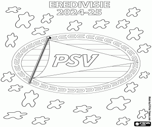 desenho de PSV Eindhoven, Eredivisie 2024-2025 para colorir