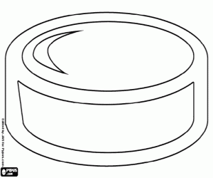 desenho de Um puck de hóquei de gelo para colorir