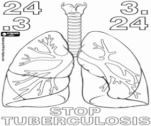 desenho de Os pulmões e a tuberculose para colorir