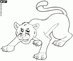 desenho de Uma puma ou onça-parda para colorir
