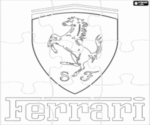 desenho de Puzzle da Ferrari  para colorir