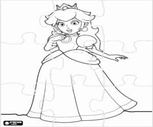 desenho de Puzzle da princesa Peach para colorir