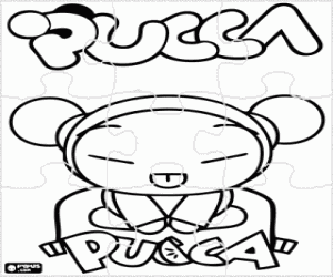 desenho de Puzzle da Pucca, menina sul-coreana para colorir