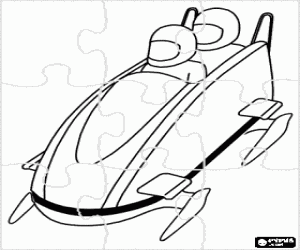 desenho de Um puzzle de bobsled para colorir