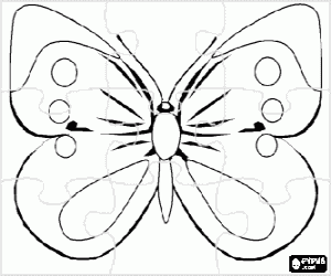 desenho de Puzzle de borboleta para colorir