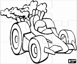 desenho de Puzzle de carro de corridas para colorir
