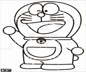 desenho de Puzzle de Doraemon para colorir