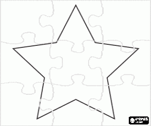 desenho de Puzzle de Estrela para colorir