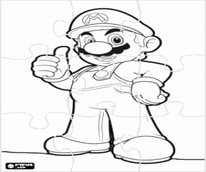desenho de Puzzle de Mario, videogame para colorir