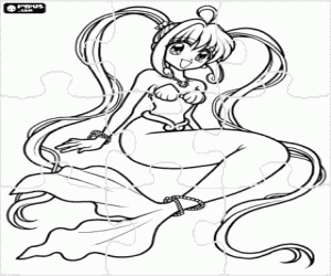 desenho de Puzzle de Mermaid Melody Luchia para colorir