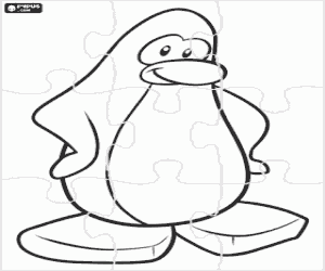 desenho de Puzzle de pinguim, Club Penguin para colorir