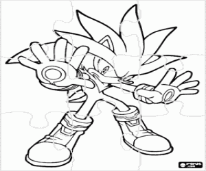 desenho de Puzzle de Silver the Hedgehog para colorir