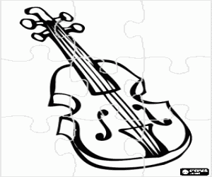 desenho de Puzzle de violino para colorir