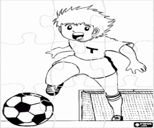 desenho de Puzzle do anime Captain Tsubasa para colorir