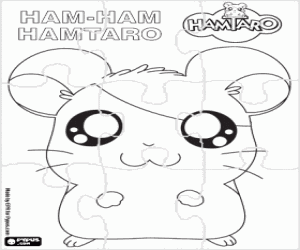 desenho de Puzzle do hamster Hamtaro para colorir