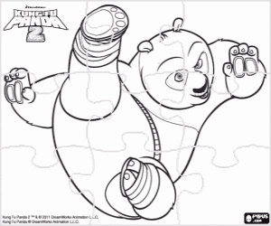 desenho de Puzzle do kung fu panda Po para colorir