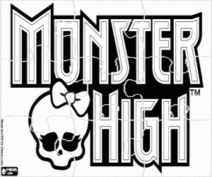 desenho de Puzzle do logo de Monster High para colorir