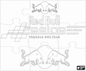 desenho de Puzzle do logo Red Bull Racing para colorir