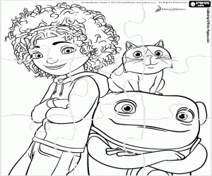 desenho de Puzzle dos protagonistas de Home para colorir